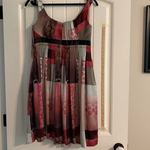 Max and Cleo burgundy and grey abstract dress